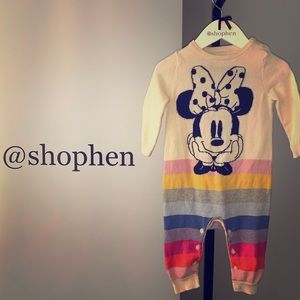 baby GAP Minnie multi color sweater onesie sz/3-6m
